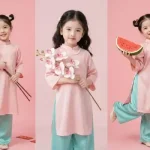 Hướng dẫn cách tạo ảnh Tết tông hồng pastel cho bé gái đẹp mê ly