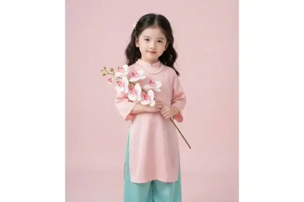 Nàng thơ nhí bên nhành hoa lan