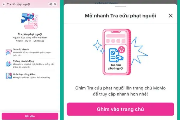 Chọn tính năng "Ghim vào trang chủ"