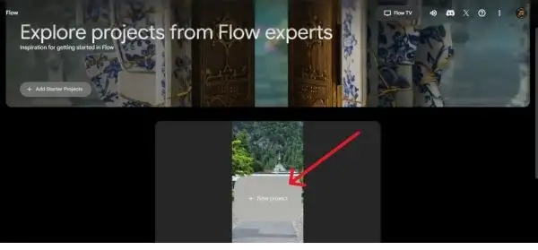 Cách tạo cảnh quay flycam bằng Flow AI từ ảnh tĩnh cực dễ 11 Nhấn vào nút New Project