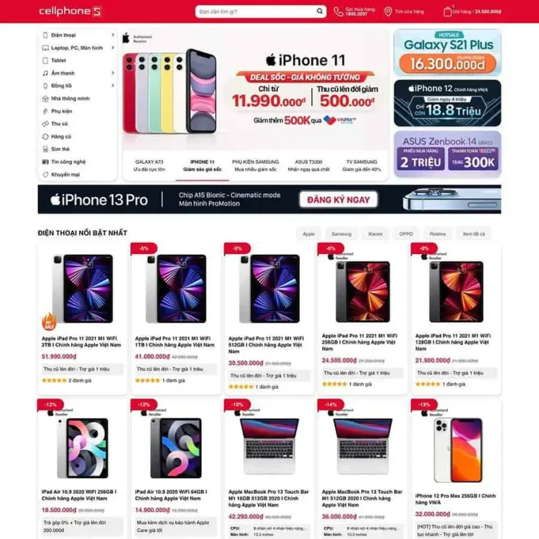 Chia sẻ miễn phí Source theme CellphoneS dựng bằng Flatsome