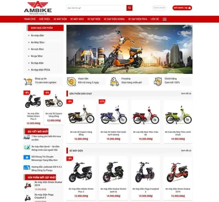 Chia sẻ miễn phí Source theme Shop Xe Máy dựng bằng Flatsome