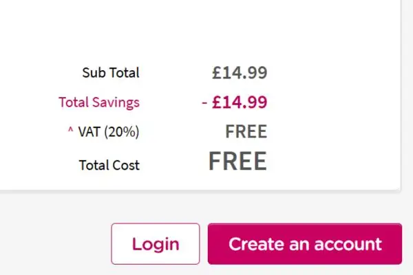 Nhấn "Create an account"