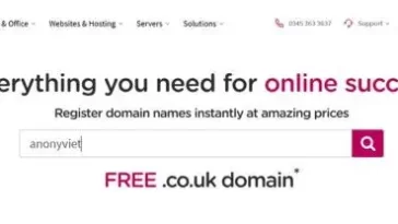 Hướng dẫn cách đăng ký tên miền .co.uk miễn phí 1 năm