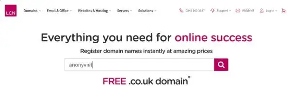 Hướng dẫn cách đăng ký tên miền .co.uk miễn phí 1 năm