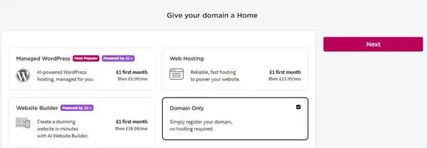 Chọn mục "Domain only"