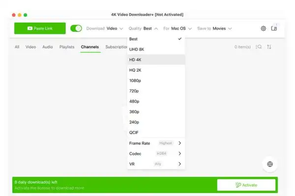 Tải video chất lượng đỉnh cao lên đến 8K