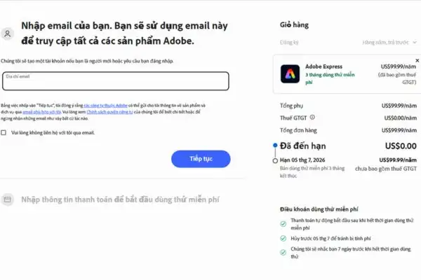 Nhập địa chỉ email cá nhân của mình