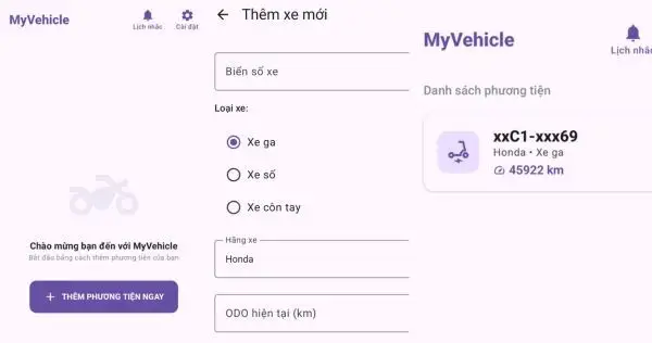 Hướng dẫn cài đặt app nhắc bảo trì xe máy