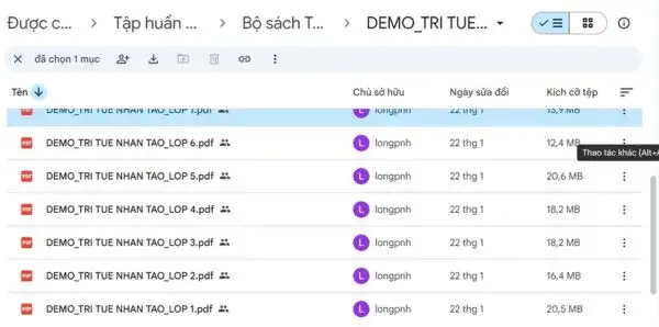 Tìm kiếm thư mục tương ứng với cấp học hoặc môn học