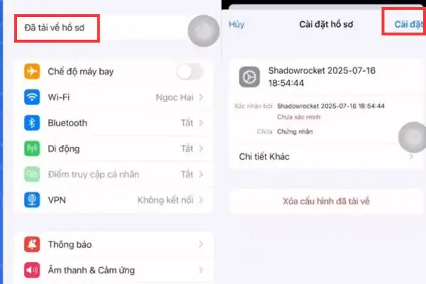 Nhấn vào mục Đã tải về hồ sơ