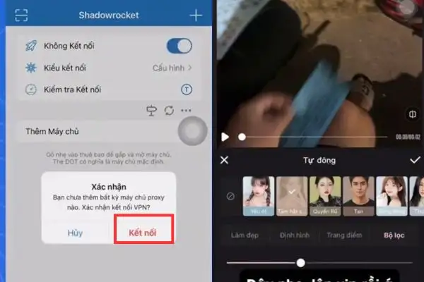 Vào tab Nhà và gạt công tắc để bật VPN