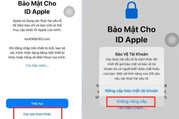 Chọn Không nâng cấp