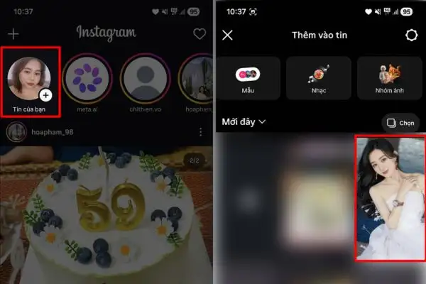 Nhấn chọn vào mục "Tin của bạn"