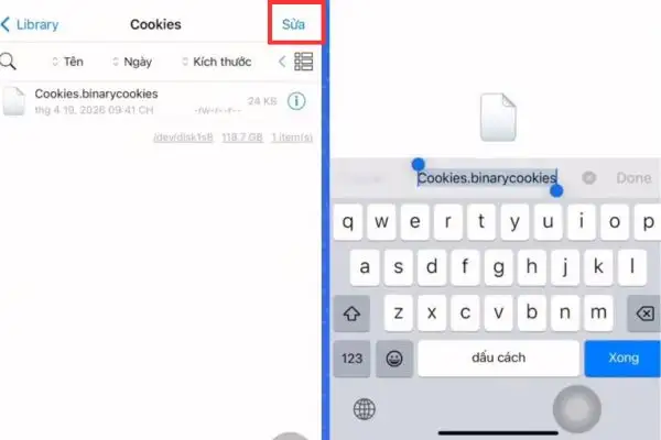 Dán tên vừa copy vào