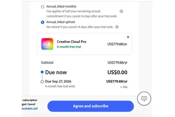 Hướng dẫn nhận 4 tháng Adobe bản quyền miễn phí 11 Hướng dẫn nhận 4 tháng Adobe bản quyền miễn phí