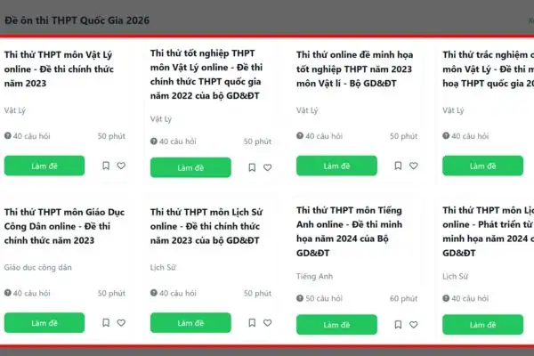 Bài tập trắc nghiệm - Luyện phản xạ nhanh nhạy