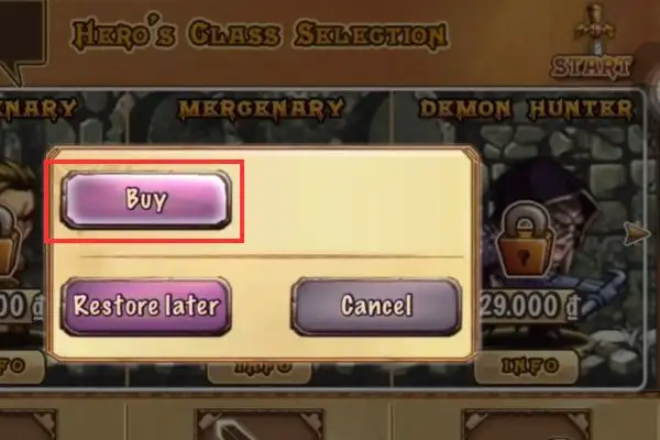 Cách mua vật phẩm trong game không mất tiền trên iPhone 23 Nhấn vào Buy