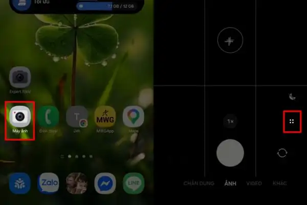 Cách quay video reaction bằng điện thoại Android, không cần app 12 Chọn biểu tượng 4 dấu chấm