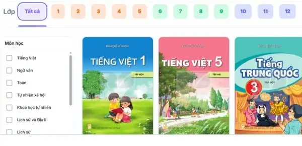 Nhấn chọn vào khối lớp học