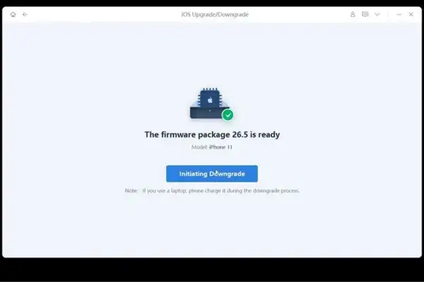 Cách hạ cấp iOS 27 xuống iOS 26 an toàn, không lo mất dữ liệu 35 Nhấn Initiating Downgrade