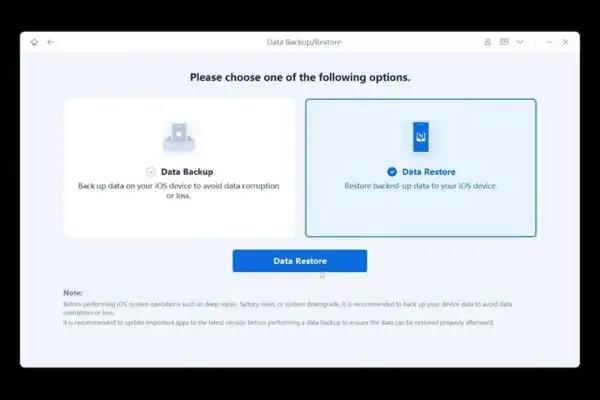 Cách hạ cấp iOS 27 xuống iOS 26 an toàn, không lo mất dữ liệu 36 Khôi phục lại bản sao lưu
