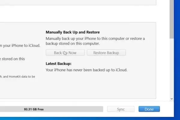 Cách hạ cấp iOS 27 xuống iOS 26 an toàn, không lo mất dữ liệu 23 Nhấn Back Up Now để tạo một bản sao lưu