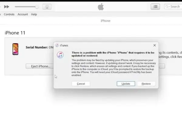 Cách hạ cấp iOS 27 xuống iOS 26 an toàn, không lo mất dữ liệu 25 Nhấn chọn nút Restore