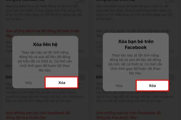 Xóa bỏ dữ liệu đồng bộ