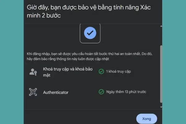 Hướng dẫn cách nhận Google AI Pro 1 năm miễn phí cho tài khoản mới 36 Thông báo xác minh 2 bước thành công
