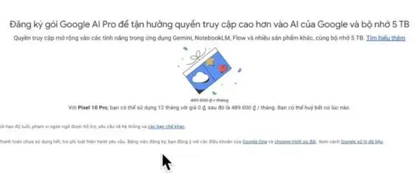 Hướng dẫn cách nhận Google AI Pro 1 năm miễn phí cho tài khoản mới 41 Hướng dẫn cách nhận Google AI Pro 1 năm miễn phí