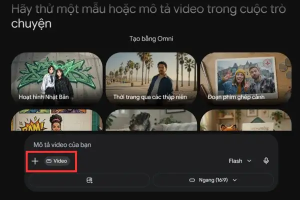 Chọn "Tạo video"