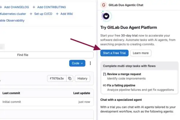 Nhấn vào Start a Free Trial