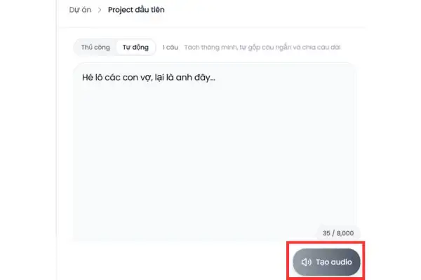 Hướng dẫn tạo giọng đọc Adam cho video TikTok triệu view 13 Nhấn vào nút Tạo Audio
