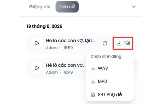 Hướng dẫn tạo giọng đọc Adam cho video TikTok triệu view 14 Nhấn vào nút Tải