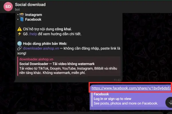 Cách 2: Sử dụng bot Telegram