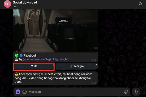 Nhấn vào mục HD