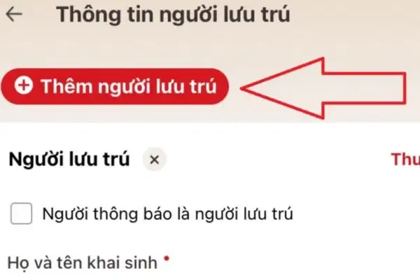 Cách đăng ký lưu trú khi khách ngủ qua đêm để tránh bị phạt 13 Nhấn chọn Thêm người lưu trú