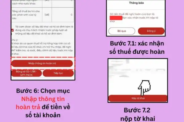 Cách hoàn thuế TNCN không cần chứng từ trên eTax Mobile 19 Vào phần Nhập thông tin hoàn trả