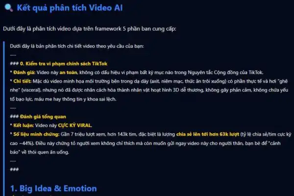 Cách tạo kịch bản từ video TikTok bất kỳ hút triệu view 17 Phân tích dữ liệu video Tiktok triệu view