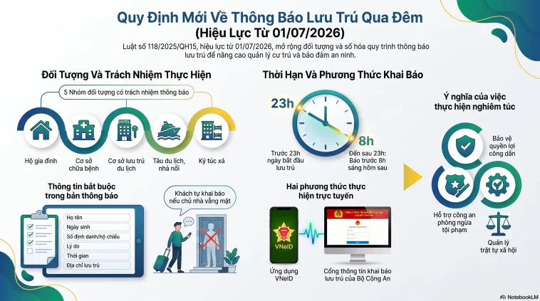CHÍNH THỨC TỪ 01/7/2026: NGƯỜI THÂN, BẠN BÈ ĐẾN Ở LẠI QUA ĐÊM CÓ PHẢI KHAI BÁO LƯU TRÚ? GIẢI ĐÁP CHI TIẾT