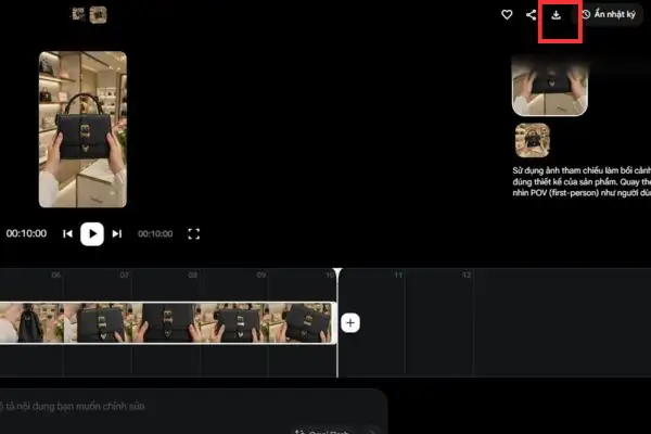 Hướng dẫn cách tạo video review sản phẩm góc POV bằng Flow 18 Nhấn vào biểu tượng Download