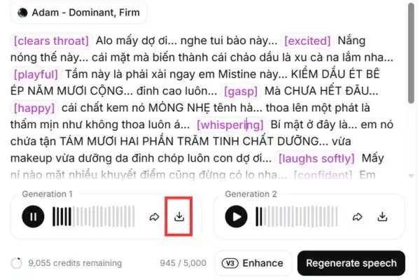 Prompt viết kịch bản giọng Adam cực hay cho video TikTok 16 Tạo audio kịch bản giọng Adam cực hay